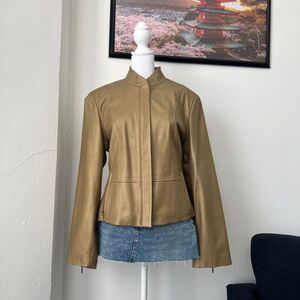 Sophisticate Gold Leather Jacket